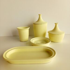 Set accessori bagno Roberta giallo 5pz.