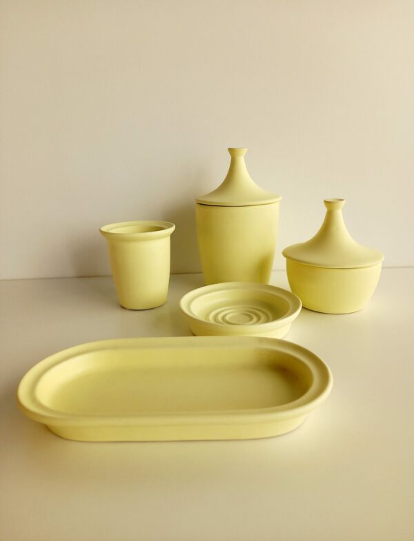 Set accessori bagno Roberta giallo 5pz.