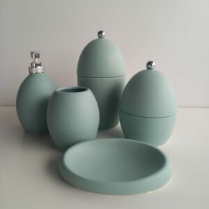 Set accessori bagno Olivia verde 5pz.