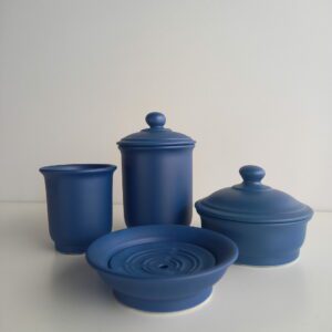 Set accessori bagno Eleonora blu 4pz.