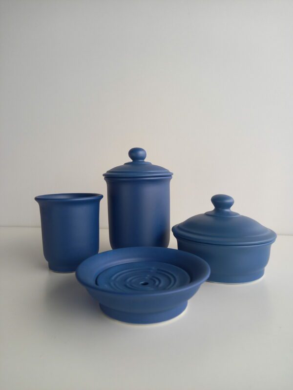 Set accessori bagno Eleonora blu 4pz.