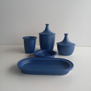 Set accessori bagno Roberta blu 5pz.
