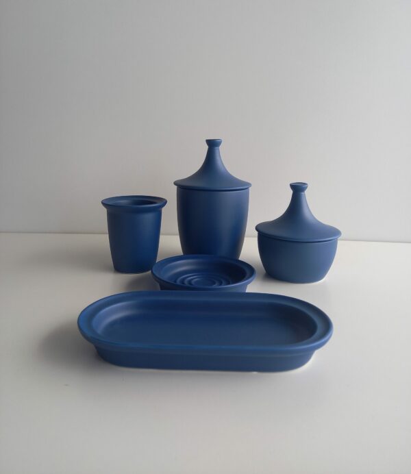 Set accessori bagno Roberta blu 5pz.