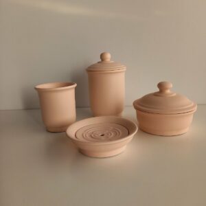 Set accessori bagno Eleonora rosa 4pz.