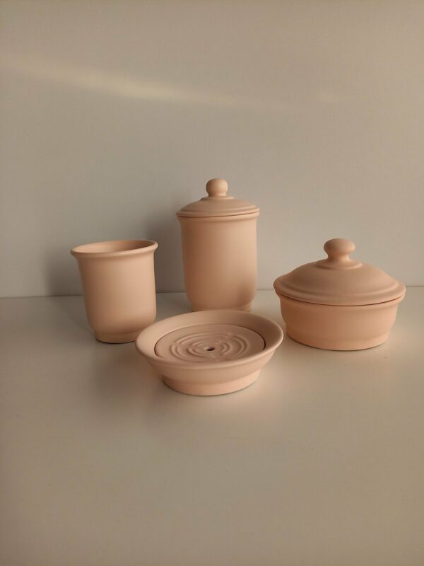 Set accessori bagno Eleonora rosa 4pz.