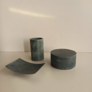 Set accessori bagno Marble verde 3pz.