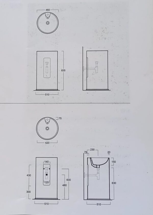 Lavabo Gate da terra bianco - immagine 4