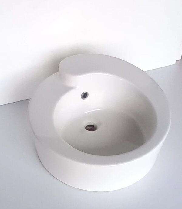 Lavabo Esch tondo ad appoggio bianco - immagine 3