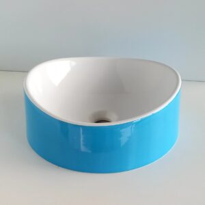 Lavabo Onda ad appoggio bianco/turchese