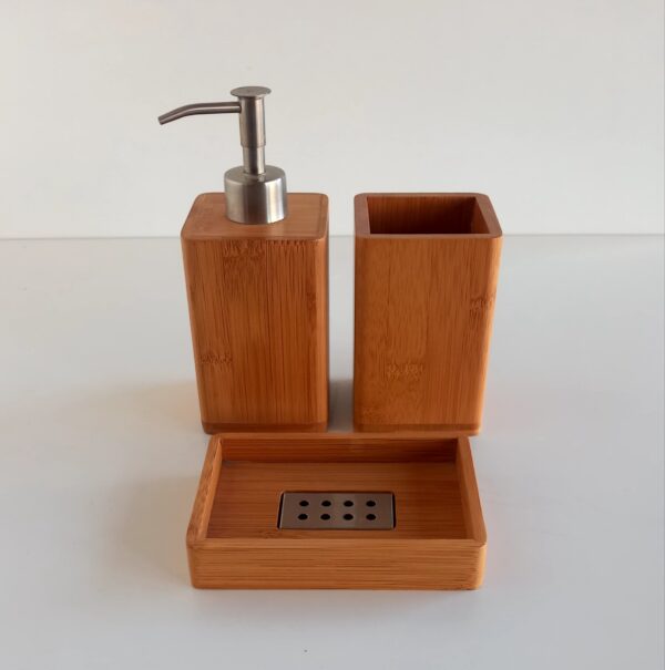 Set accessori bagno Bambù 3pz.