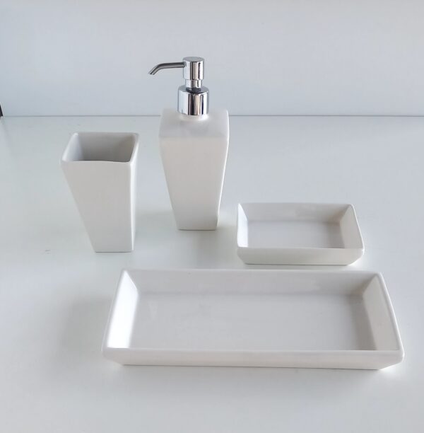 Set accessori bagno Jamila bianco 4pz.