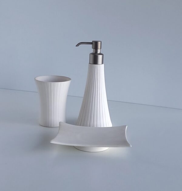 Set accessori bagno Madame bianco opaco 3pz. - immagine 2