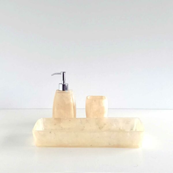 Set accessori bagno Perl madreperla 3pz. - immagine 2