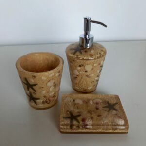 Set accessori bagno Sand conchiglie 3pz.
