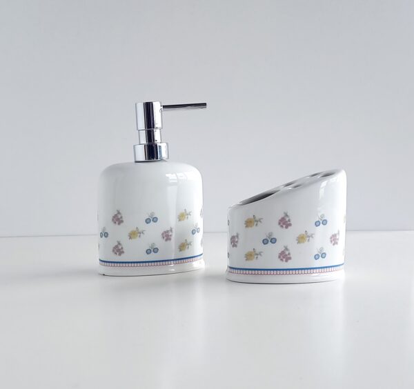 Set accessori bagno Oval Fiori colorati 2pz.