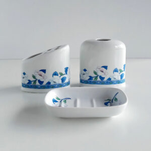 Set accessori bagno Oval Gardenia blu 3pz.