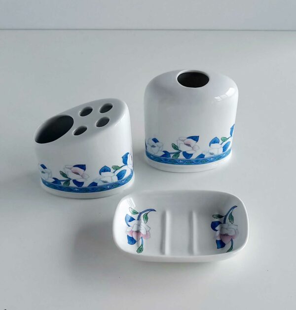 Set accessori bagno Oval Gardenia blu 3pz. - immagine 2