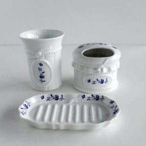 Set accessori  bagno Romantica Fiori blu 3pz.
