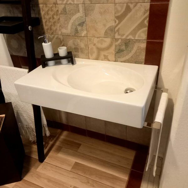 Lavabo/consolle Bohémien ad appoggio/sospeso bianco - immagine 2