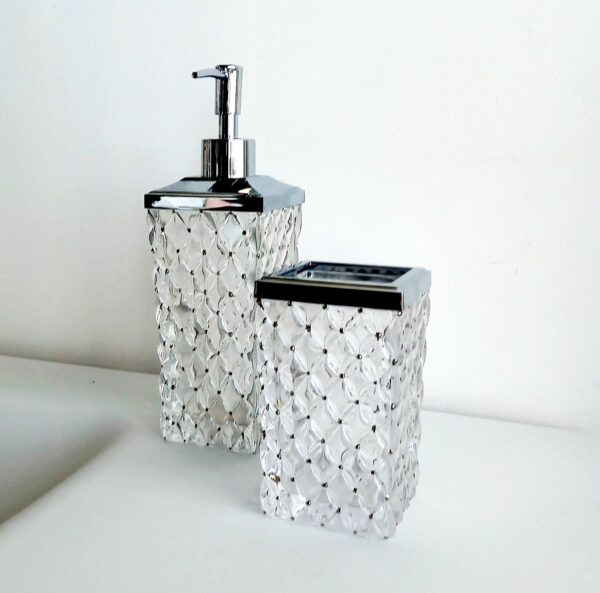 Set accessori bagno Suite cristallo 2pz.