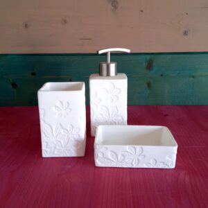 Set accessori bagno Salina bianco opaco 3pz.