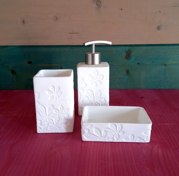 Set accessori bagno Salina bianco opaco 3pz.