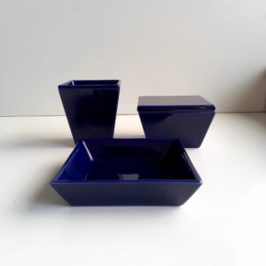 Set accessori bagno Joy blu 3pz.