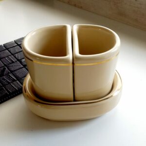 Set accessori bagno Bibi champagne filo oro 4pz.