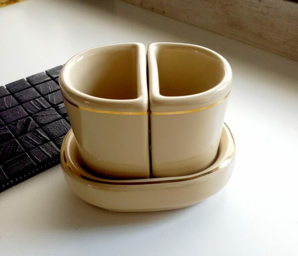 Set accessori bagno Bibi champagne filo oro 4pz.