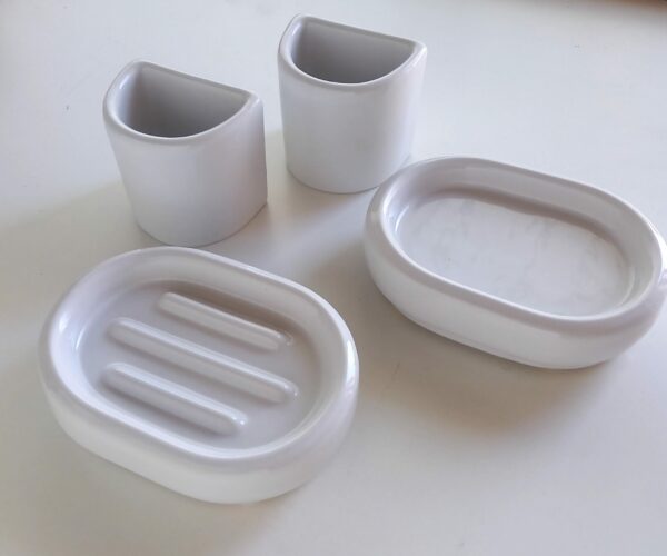 Set accessori bagno Bibi bianca 4pz. - immagine 2