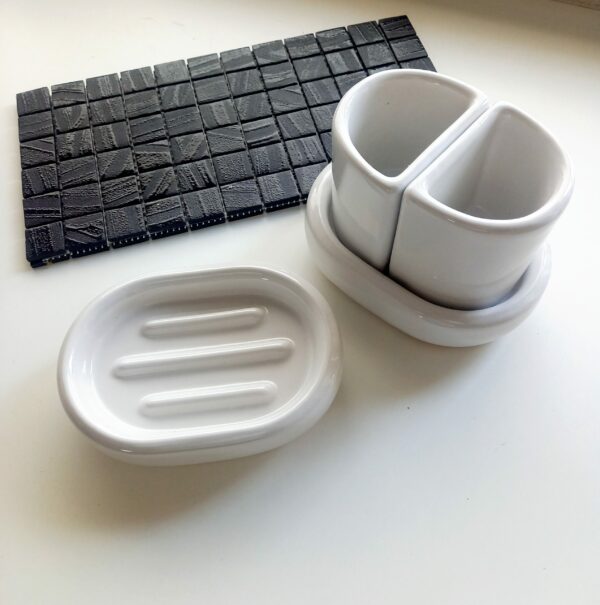 Set accessori bagno Bibi bianca 4pz.