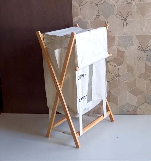 Cesto portabiancheria Bubo ecrù - immagine 3