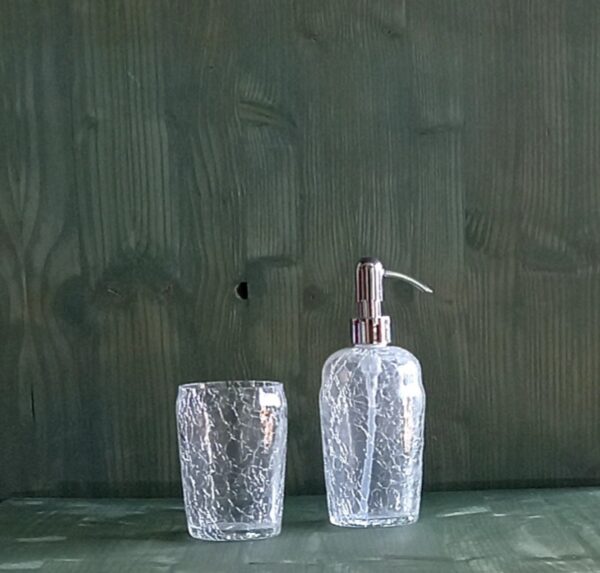 Set accessori bagno Preziosa vetro craquelé 2pz. - immagine 2