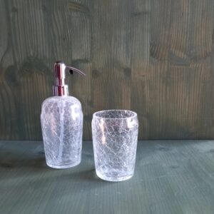 Set accessori bagno Preziosa vetro craquelé 2pz.