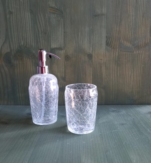 Set accessori bagno Preziosa vetro craquelé 2pz.