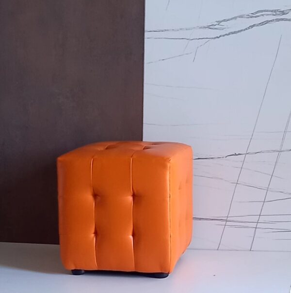 Pouf Kubo ecopelle arancio