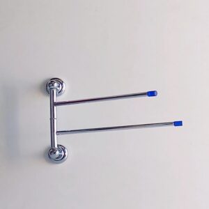 Portasciugamani Tau doppio a snodo cromo/blu